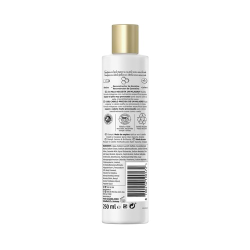 PANTENE Pro-v miracle sedoso y brillante Champú reparador para cabellos seocs, dañados o con mechas 250 ml.