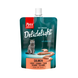 PETS UNLIMITED Delidelight, Alimentación húmeda para gato en bolsa, sabor a pollo  80 g.