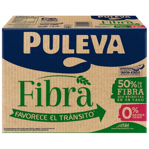 PULEVA Preparado lácteo con alto contenido en fibra y vitamina D, y baja en grasas 6 x 1 l.