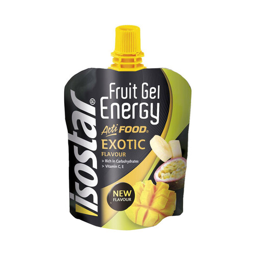 ISOSTAR Gel energético con sabor a frutas exóticas para aumento de resistencia ISOSTAR Actifood, 90 g.
