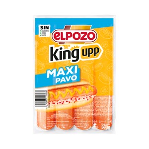 Imagen de EL POZO Maxi pavo king upp Salchichas cocidas de pavo sabor ahumado 330 g.