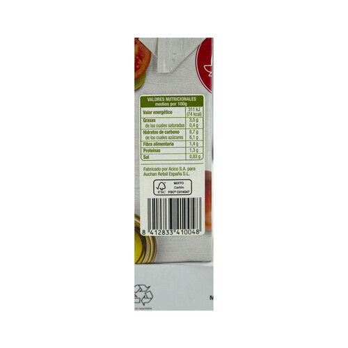 PRODUCTO ALCAMPO Tomate frito con aceite de oliva PRODUCTO ALCAMPO 390 g.