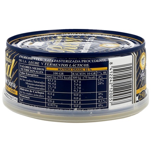 CAÑADA REAL Lata de mantequilla de Soria sin sal CAÑADA REAL 250 g.