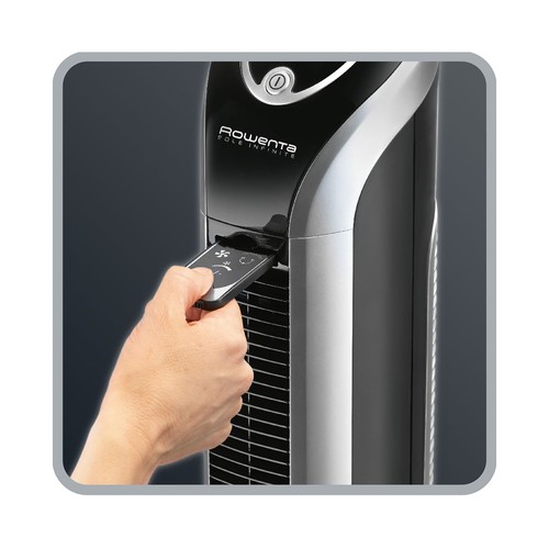 Ventilador de torre ROWENTA Eole Infinite Digital VU6670, potencia 40W, 3 velocidades, temporizador, control remoto , altura 100cm.