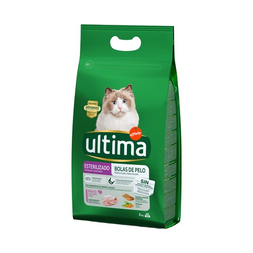ULTIMA Pienso para gatos esterilizados con control de bolas de pelos ULTIMA AFFINITY bolsa 3 kg.