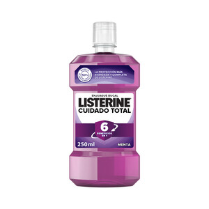 LISTERINE Enjuague bucal de uso diario con sabor a menta LISTERINE Cuidado total 250 ml.