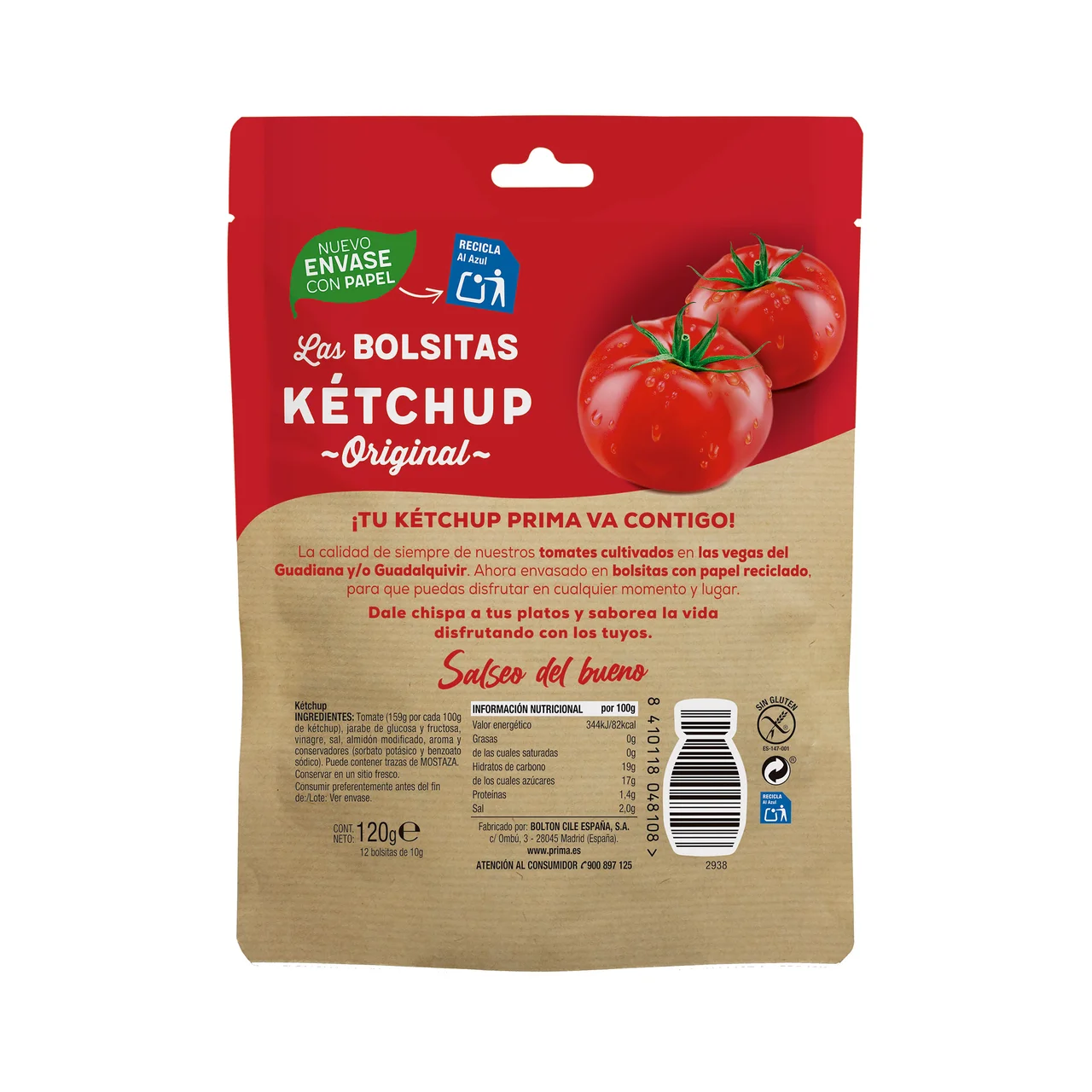 Ketchup Original en bolsitas de 12 uds. 120 gr.