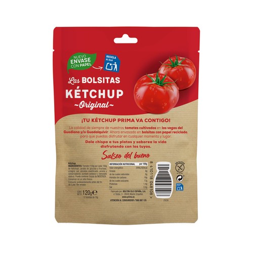 PRIMA Ketchup Original  en bolsitas de 12 uds. 120 gr.