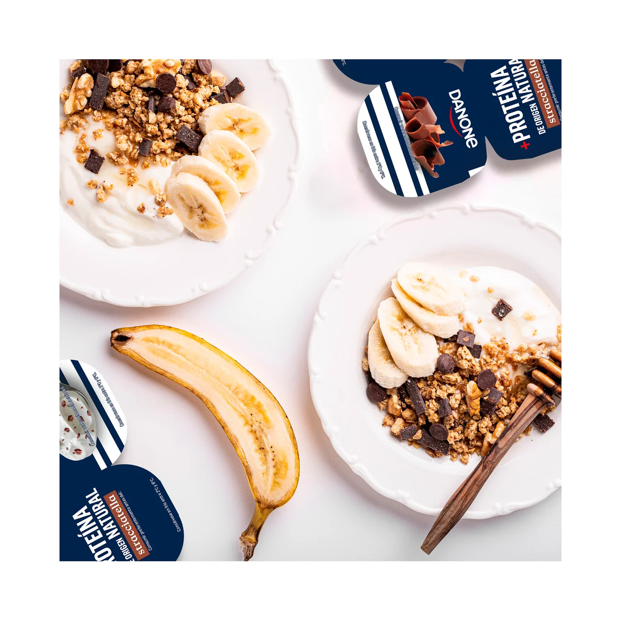 + Proteina Yogur 0 % materia grasa con proteína de origen natural y sabor a stracciatella 4 x 100 g.