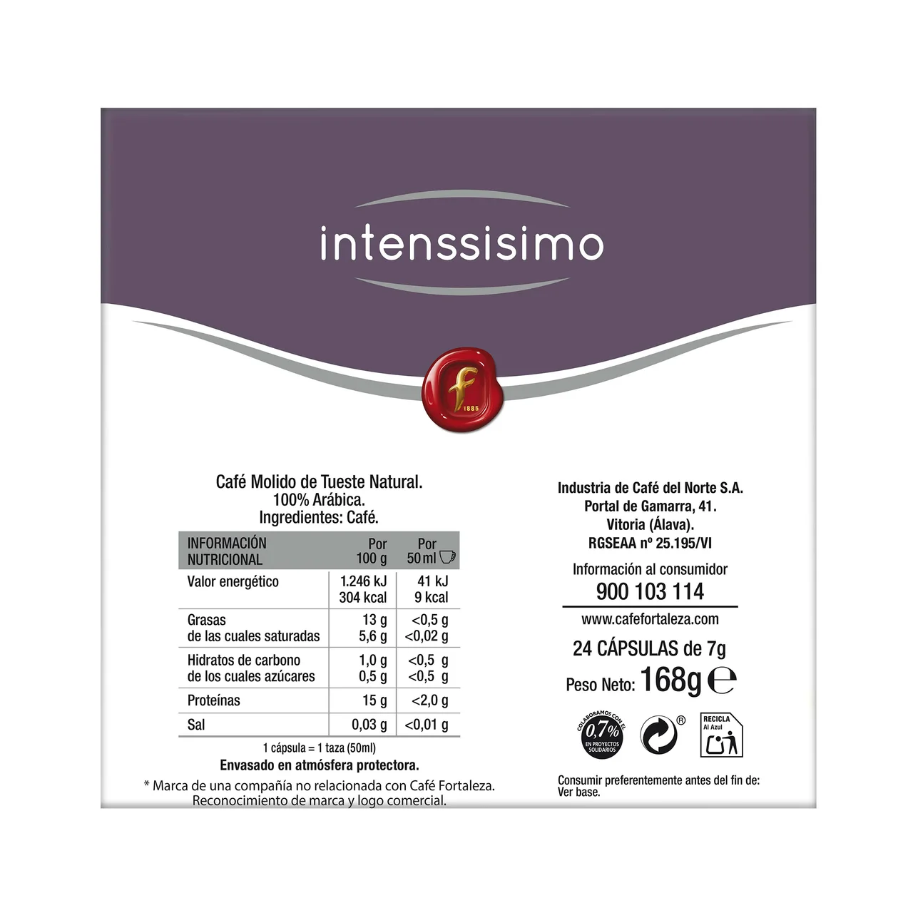 FORTALEZA INTENSSISIMO Café en cápsulas I13, 24 uds.