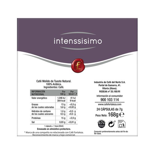 FORTALEZA INTENSSISIMO Café en cápsulas I13, 24 uds.