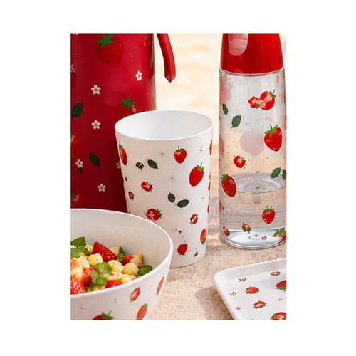 Vaso 350ml polipropileno decorado fresa. P&P