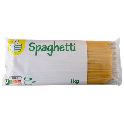 Pasta espagueti PRODUCTO ECONÓMICO ALCAMPO paquete 1 kg.