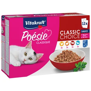 VITAKRAFT Pienso húmedo para gatos a base de carne en salsa VITAKRAFT Poesie Classic 12x85 gr.
