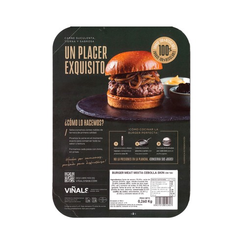 VIÑALS Hamburguesa mixta con cebolla 2x130 g. 
