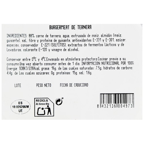 AUCHA Hamburguesas de ternera origen español 2 x 150 g Producto Alcampo.