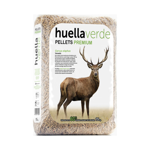 Pellet premium EN plus A1, saco de 15kg HUELLA VERDE.