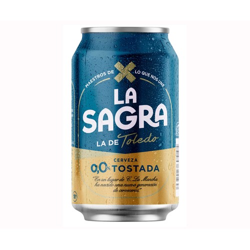 LA SAGRA Cerveza tostada 0,0 lata 33 cl.