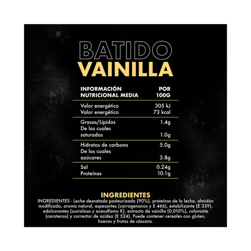 YOPRO Batido con sabor a vainilla, sin azúcares ni grasa y con alto contenido en proteinas YOPRO de Danone 250 ml.