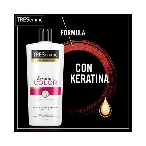 Acondicionador con aceite de argán para cabellos teñidos o con mechas TRESEMMÉ Keratina color 685 ml.
