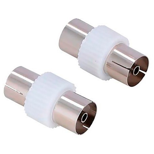 Adaptador antena QILIVE coaxial hembra a hembra.