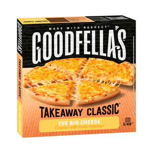 Imagen de GOODFELLA´S Pizza congelada de Mozzarella, Cheddar rojo Cheddar blanco, cocida en horno de piedra 555 g.