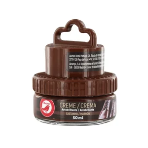 PRODUCTO ALCAMPO Crema con aplicador autobrillante para calzado marrón, 50 ml.