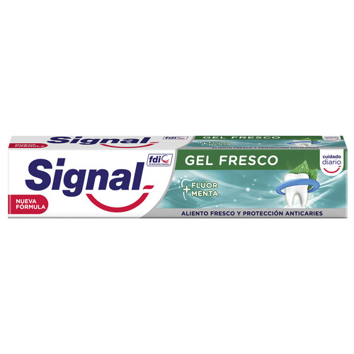 SIGNAL Pasta de dientes en gel, con flúor y menta, con acción anticaries y aliento fresco SIGNAL Gel fresco 75 ml.