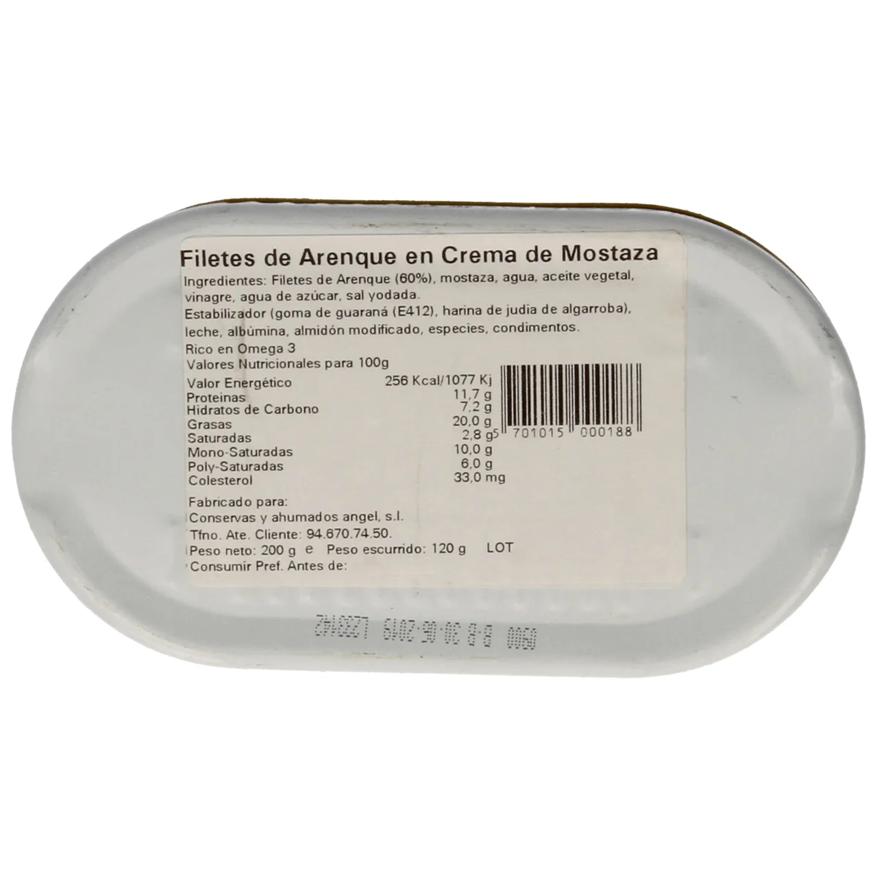 SPINNAKER Arenques con mostaza, ahumados del Norte SPINNAKER 200 g.