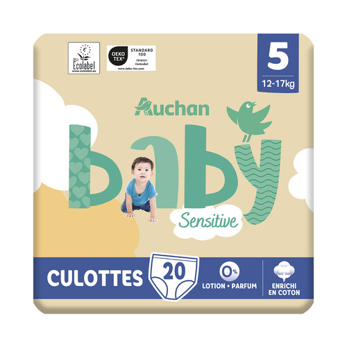 PRODUCTO ALCAMPO Baby sensitive  Pañales talla 5 (12-17 kg) 20 uds.