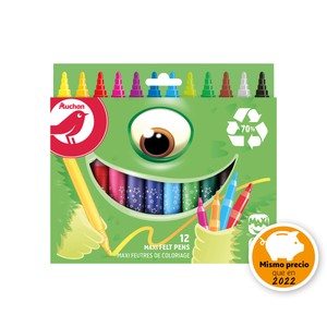 Imagen de Rotuladores Gruesos 12Uds. con plástico Reciclado ALCAMPO