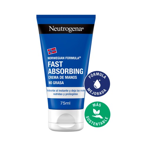 NEUTRÓGENA Crema de manos fórmula noruega, de textura ligera no grasa y rápida absorción para manos agrietadas 2 x 75 ml.