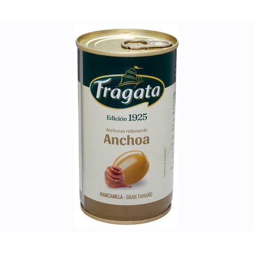 FRAGATA Aceitunas manzanilla rellenas de anchoa en lata 150 gr.