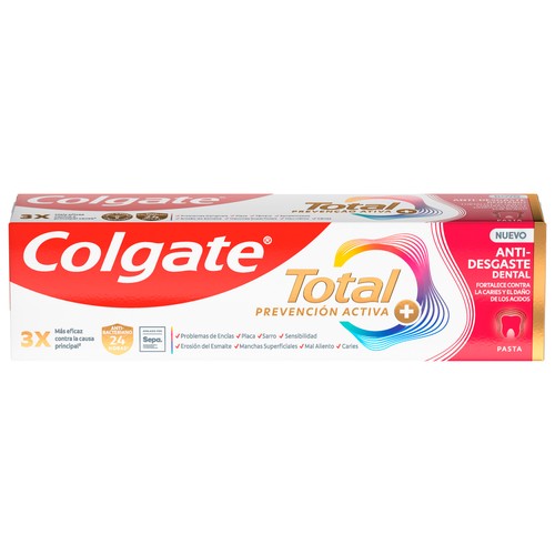 COLGATE Total prevención activa Crema de dientes antidesgaste y anti erosión 75 ml.