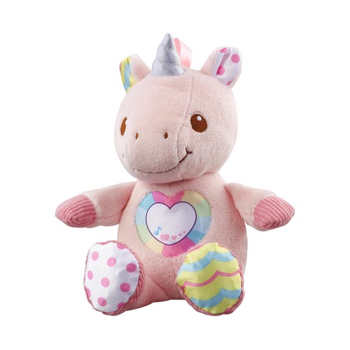 Peluche UnicorniO cantarín con texturas y melodías, VTECH.