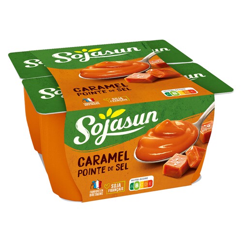 SOJASUN Especialidad de soja con sabor a caramelo con sal 4x100 g.