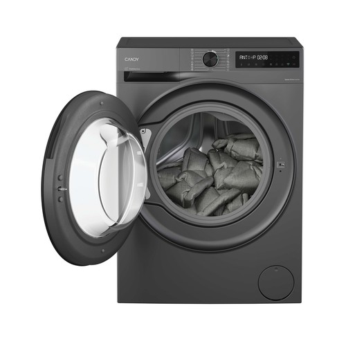 Lavadora CANDY BR 49SBL8G-S antracita 9KG, clasificación energética: A, 1400RPM, H: 85cm, A: 59,5cm, F: 52,1cm.