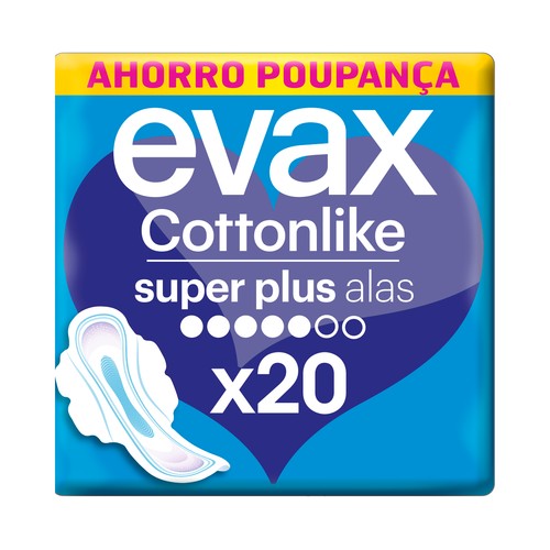 EVAX Compresas super plus con alas EVAX Cottonlike 20 uds.