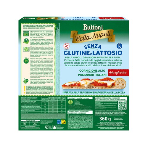 BUITONI Bella Napoli Pizza margarita sin gluten 360 g. 