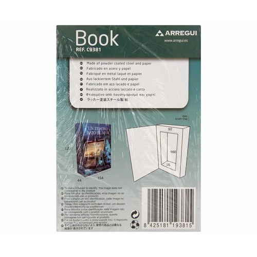 Caja de caudales con forma de libro, 222x154x44mm. ARREGUI.