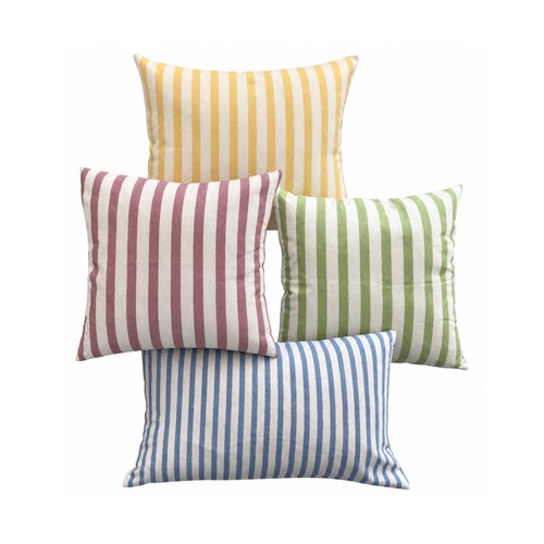 Cojín raya ancha 60x60cm 85% algodón 15% poliéster. MAUROTEX