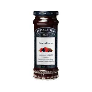 Imagen de ST.DALFOUR Mermelada de cuatro frutas (Frambuesas, Cerezas Negras, Fresas y Moras) 284 g.