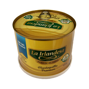 Imagen de LA IRLANDESA Lata de mantequilla premium pura de Irlanda, sin sal LA IRLANDESA 400 g.