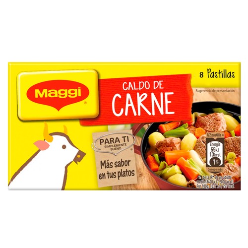 MAGGI Pastillas de caldo de carne 8 ud. 110 g.