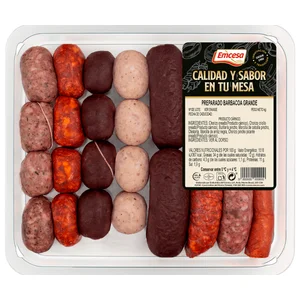 EMCESA Bandeja con preparado para barbacoa grande (6 personas), elaborado sin gluten.