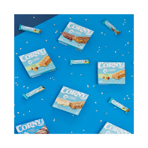 CORNY Barritas de cereales 0 % azúcares añadidos con chocolate blanco 6 uds. x 20 g.