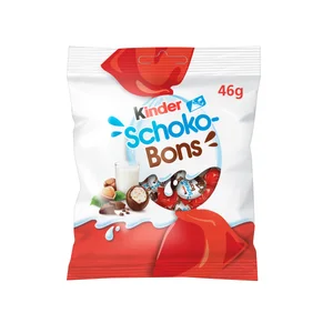 KINDER Chocolate con leche con relleno cremoso de leche y avellanas SCHOKOBONS 46 g.