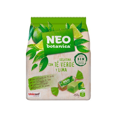 NEO BOTANICA  Caramelos de gelatina con té verde y lima 150 g.