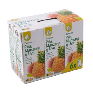 PRODUCTO ECONÓMICO ALCAMPO Zumo de piña, manzana y uva pack de 6 uds x 20 cl.