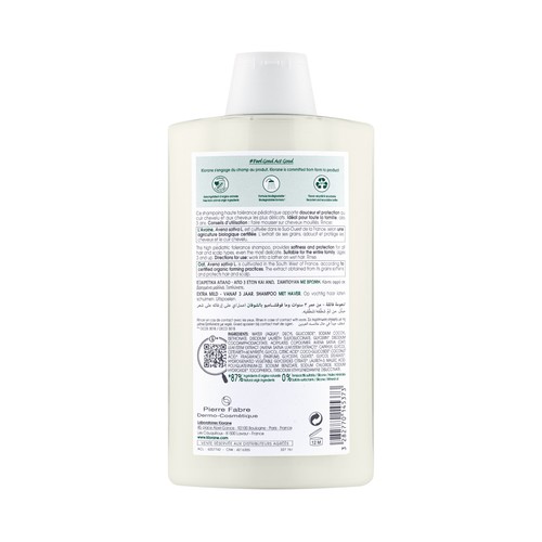 KLORANE Champú a la avena, extrasuave, para todo tipo de cabello 400 ml.